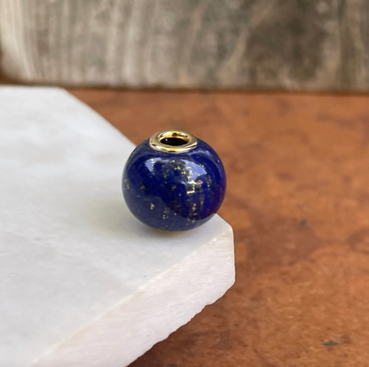 14KT Yellow Gold Lapis Lazuli Ball Slide Pendant