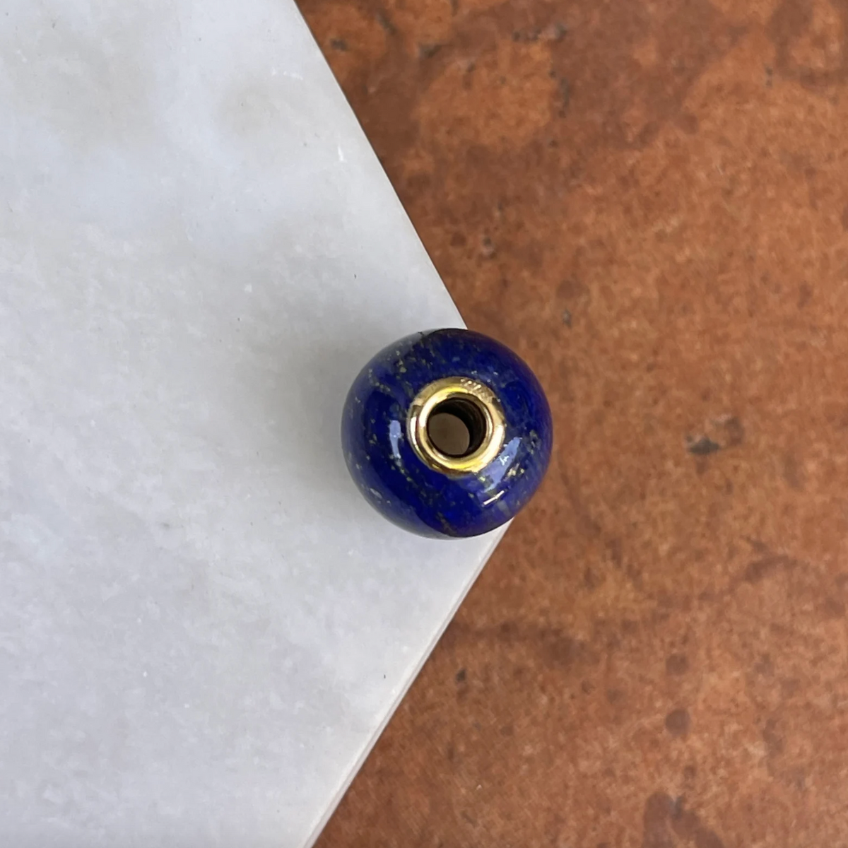 14KT Yellow Gold Lapis Lazuli Ball Slide Pendant
