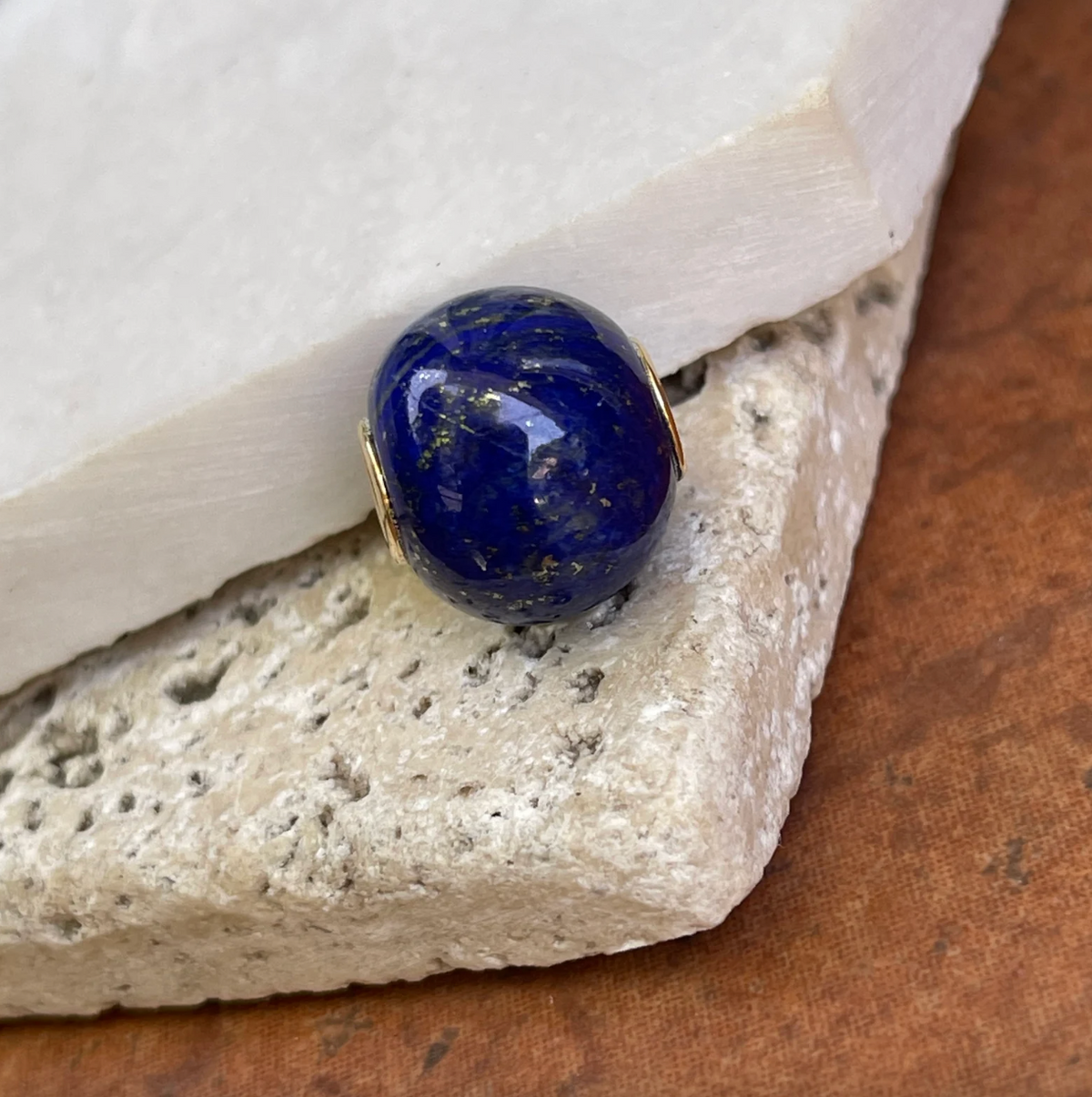 14KT Yellow Gold Lapis Lazuli Ball Slide Pendant