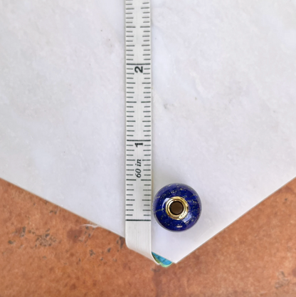 14KT Yellow Gold Lapis Lazuli Ball Slide Pendant