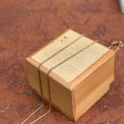 18KT Yellow Gold Solid 1mm Diamond-Cut Spiga Chain Necklace Various Lengths