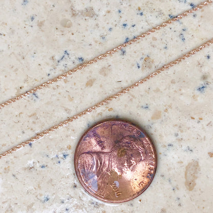 14KT Rose Gold Diamond-Cut .70mm Ropa Chain Necklace