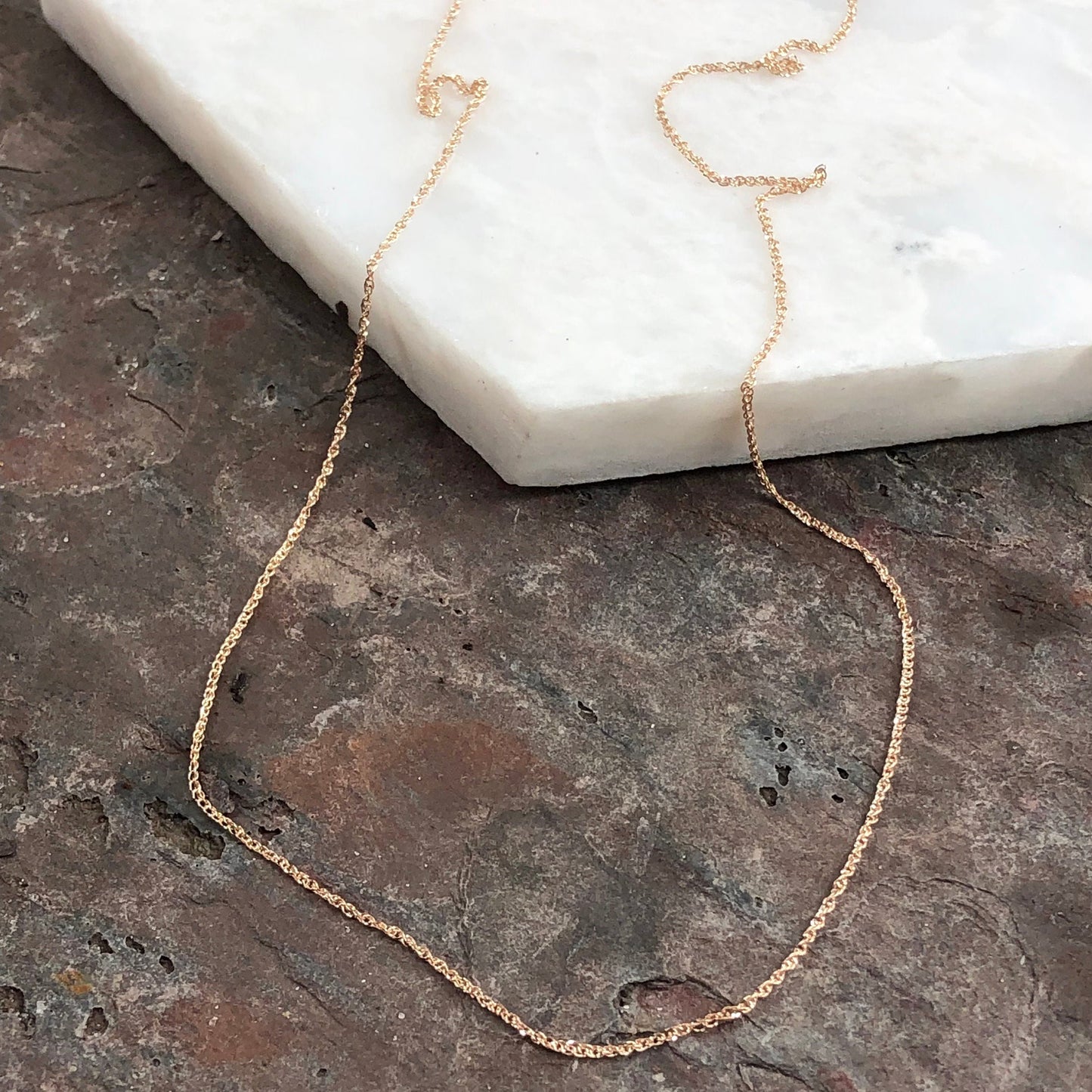 14KT Rose Gold Diamond-Cut .70mm Ropa Chain Necklace