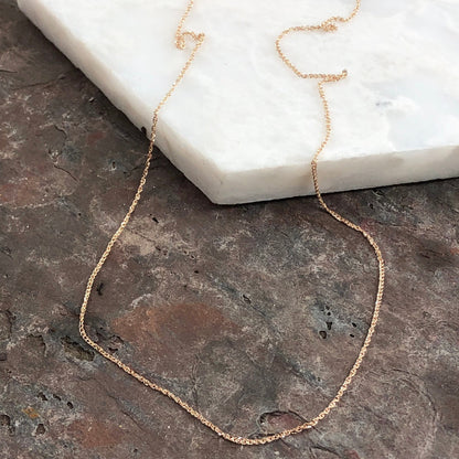 14KT Rose Gold Diamond-Cut .70mm Ropa Chain Necklace