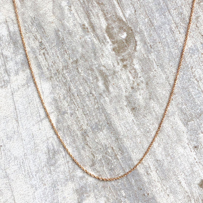 14KT Rose Gold Diamond-Cut .70mm Ropa Chain Necklace