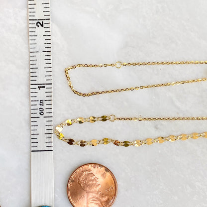 14KT Yellow Gold Diamond-Cut Chain Choker Necklace - LSJ