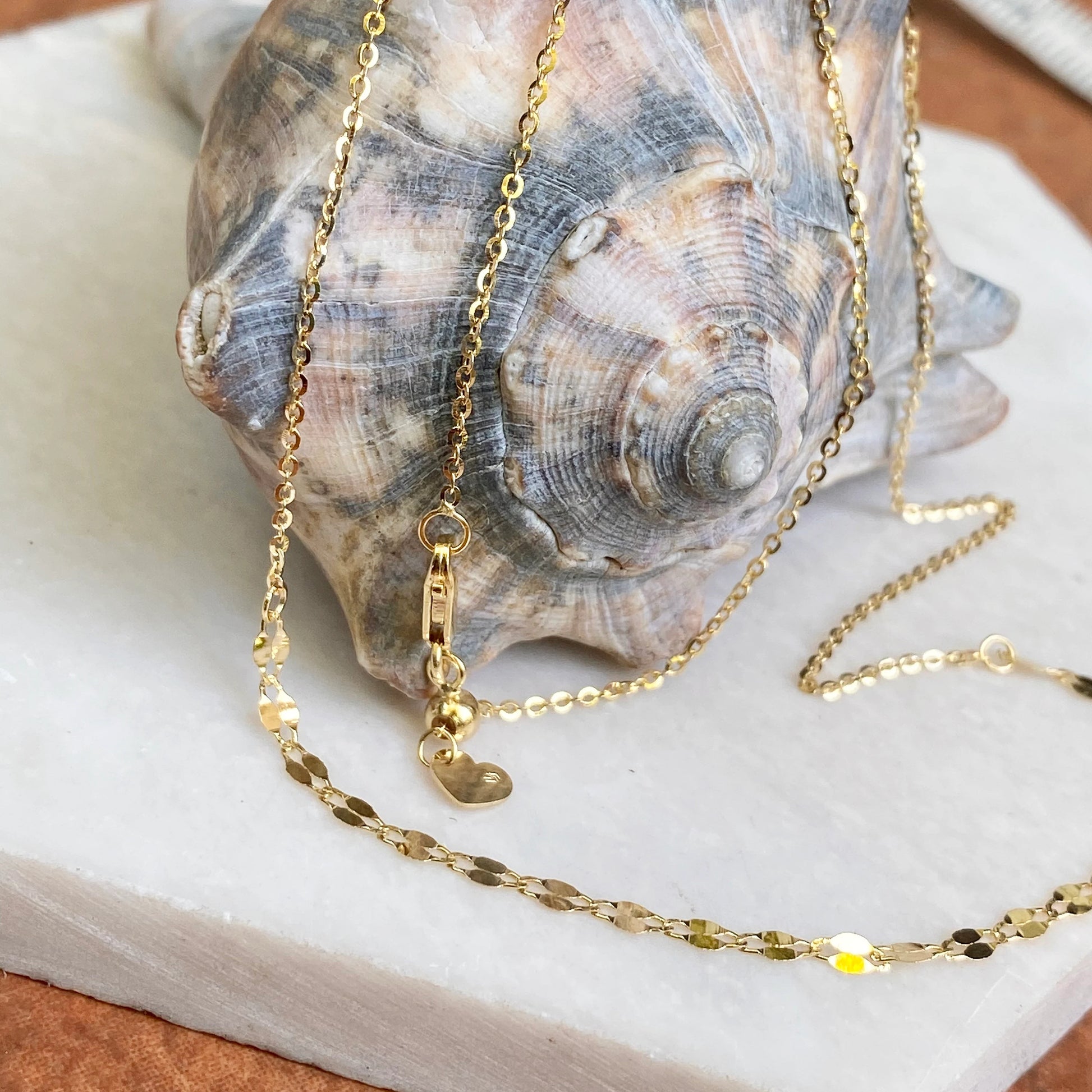 14KT Yellow Gold Diamond-Cut Chain Choker Necklace - LSJ