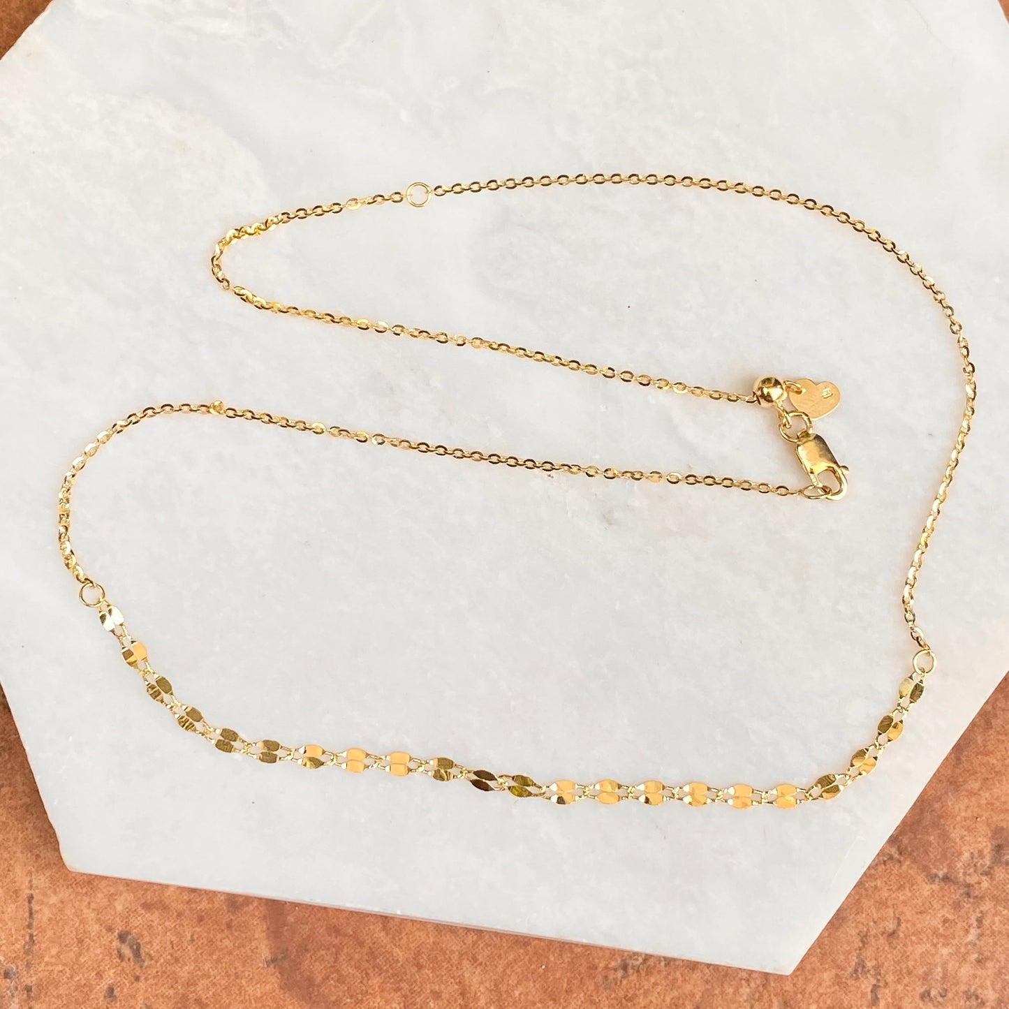 14KT Yellow Gold Diamond-Cut Chain Choker Necklace - LSJ