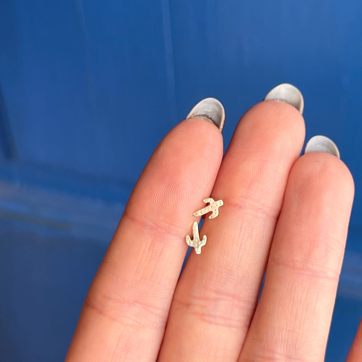 14KT Yellow Gold Cactus Post Mini Stud Earrings