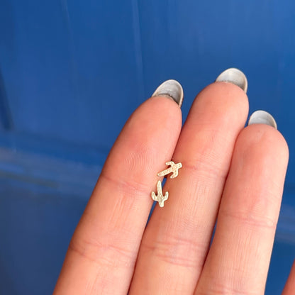 14KT Yellow Gold Cactus Post Mini Stud Earrings