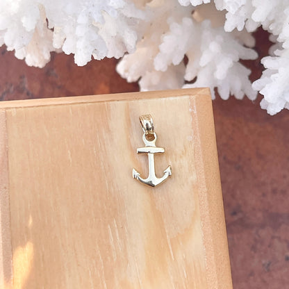 14KT Yellow Gold Mini Anchor Pendant Charm