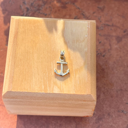 14KT Yellow Gold Mini Anchor Pendant Charm