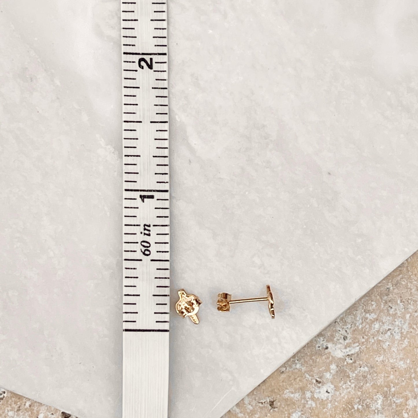 14KT Yellow Gold Cactus Post Mini Stud Earrings