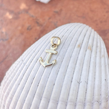 14KT Yellow Gold Mini Anchor Pendant Charm