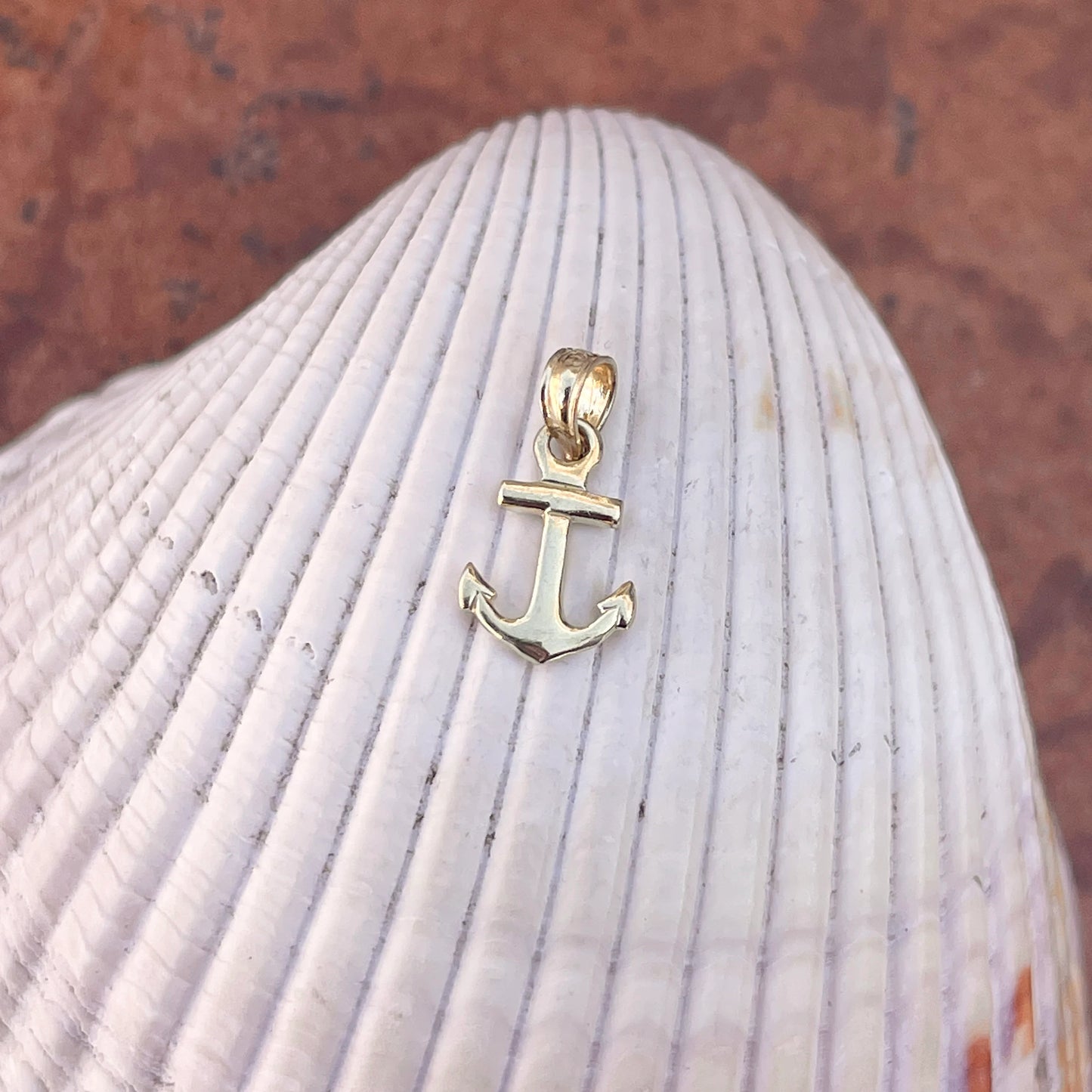 14KT Yellow Gold Mini Anchor Pendant Charm