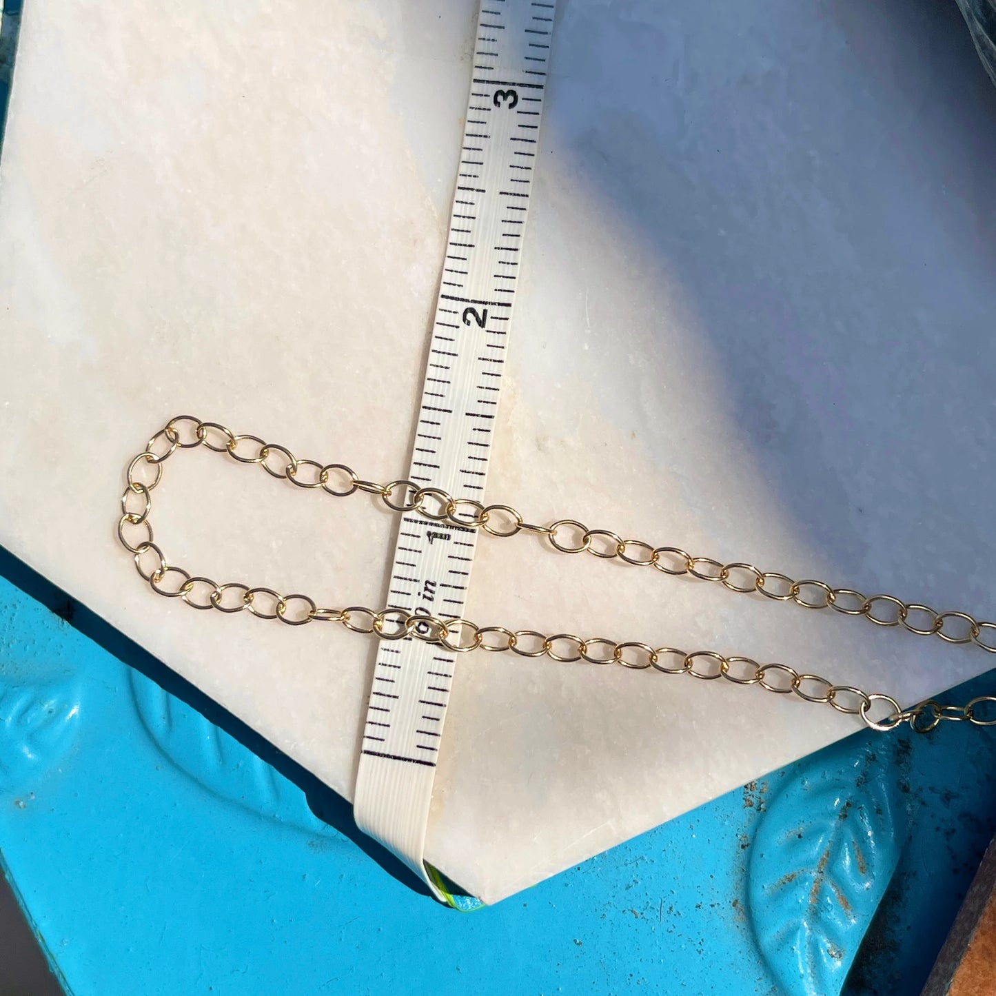 14KT Yellow Gold 3.7mm Cable Circle Open Link Chain Necklace