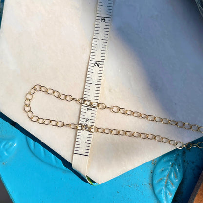 14KT Yellow Gold 3.7mm Cable Circle Open Link Chain Necklace