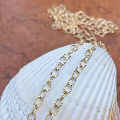 14KT Yellow Gold 3.7mm Cable Circle Open Link Chain Necklace