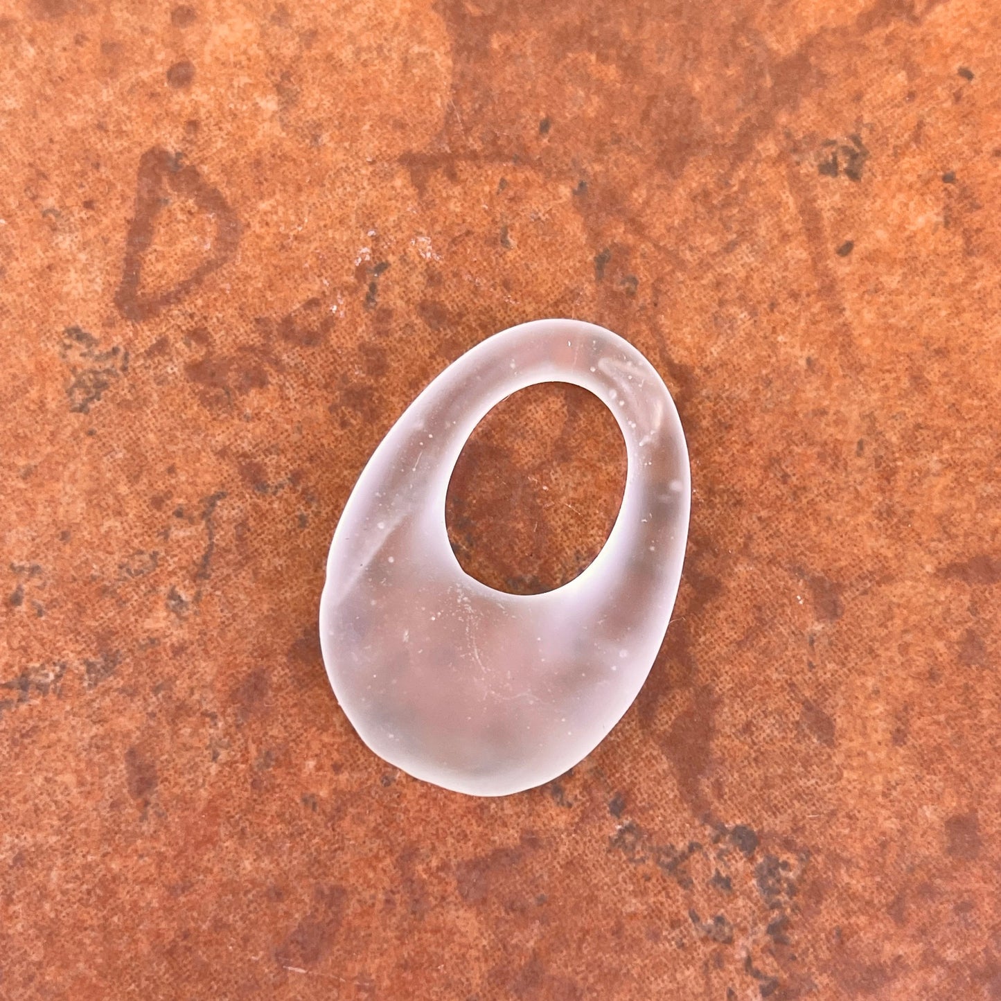 Genuine Frosted Crystal Oval Hooplet Pendant Charm