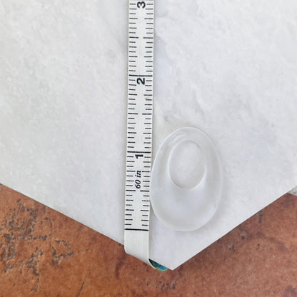 Genuine Frosted Crystal Oval Hooplet Pendant Charm