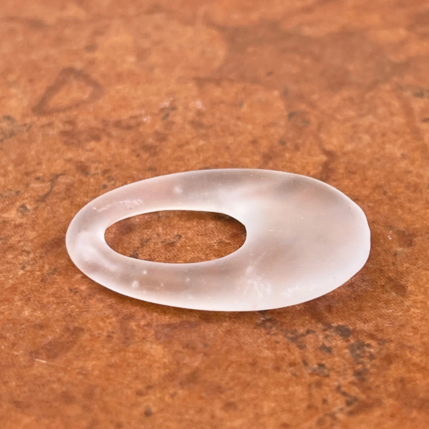 Genuine Frosted Crystal Oval Hooplet Pendant Charm