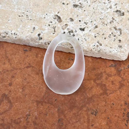 Genuine Frosted Crystal Oval Hooplet Pendant Charm