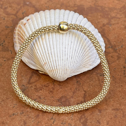 Gold-Plated Sterling Silver Flexible Woven Weave Mesh Stretch Bracelet