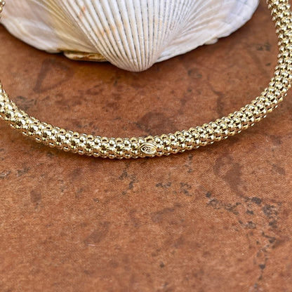 Gold-Plated Sterling Silver Flexible Woven Weave Mesh Stretch Bracelet