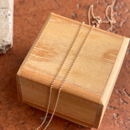 14KT Rose Pink Gold 1.4mm Solid Rolo Link Chain Necklace Size Selectable