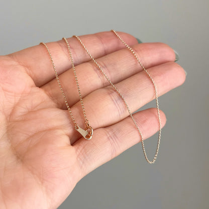 14KT Rose Pink Gold 1.4mm Solid Rolo Link Chain Necklace Size Selectable