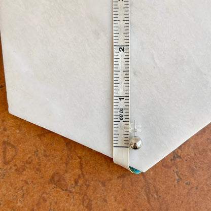 14KT White Gold Balls Shiny Finish Earrings 7mm