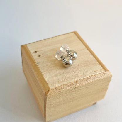 14KT White Gold Balls Shiny Finish Earrings 7mm