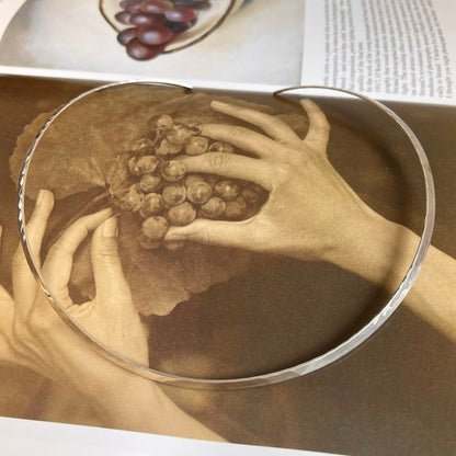 Sterling Silver Hammered 3.5mm Open Collar Necklace 14"