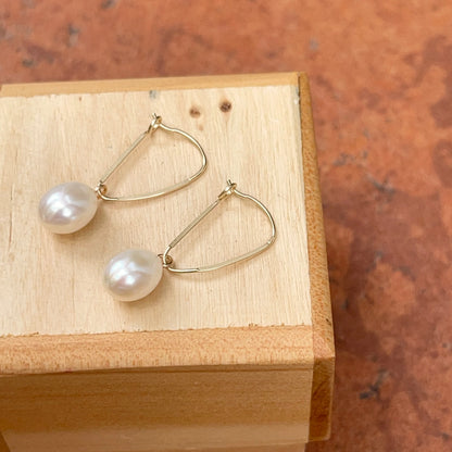 14KT Yellow Gold Freshwater Pearl Threader Earrings