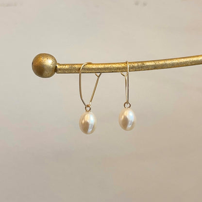 14KT Yellow Gold Freshwater Pearl Threader Earrings