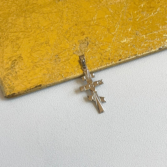 Sterling Silver Eastern Orthodox Small Cross Pendant Charm