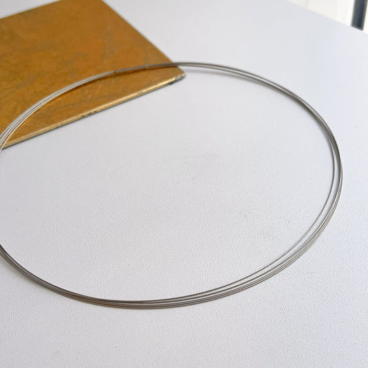 Stainless Steel 5-Strand Wire Collar Necklace Bayonet Clasp Various Lengths