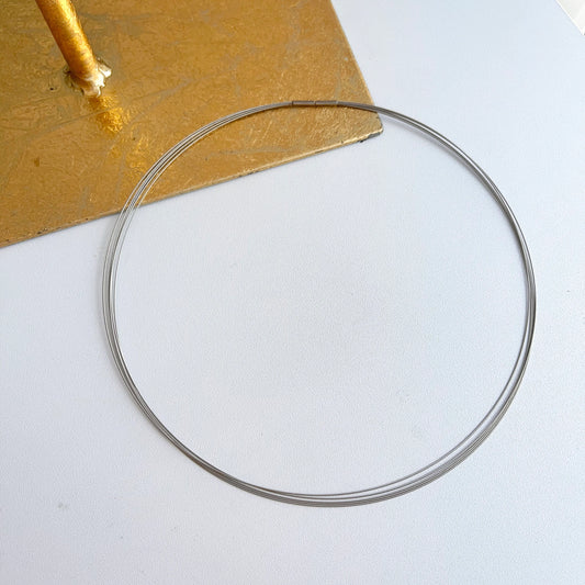 Stainless Steel 5-Strand Wire Collar Necklace Bayonet Clasp Various Lengths