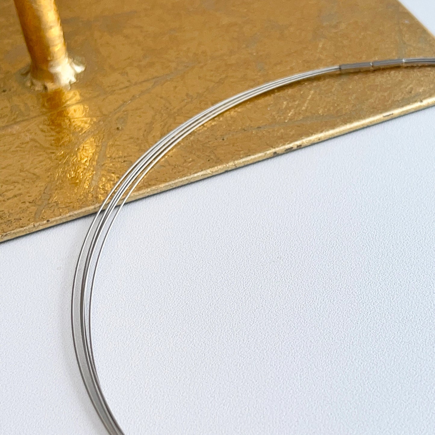 Stainless Steel 5-Strand Wire Collar Necklace Bayonet Clasp Various Lengths