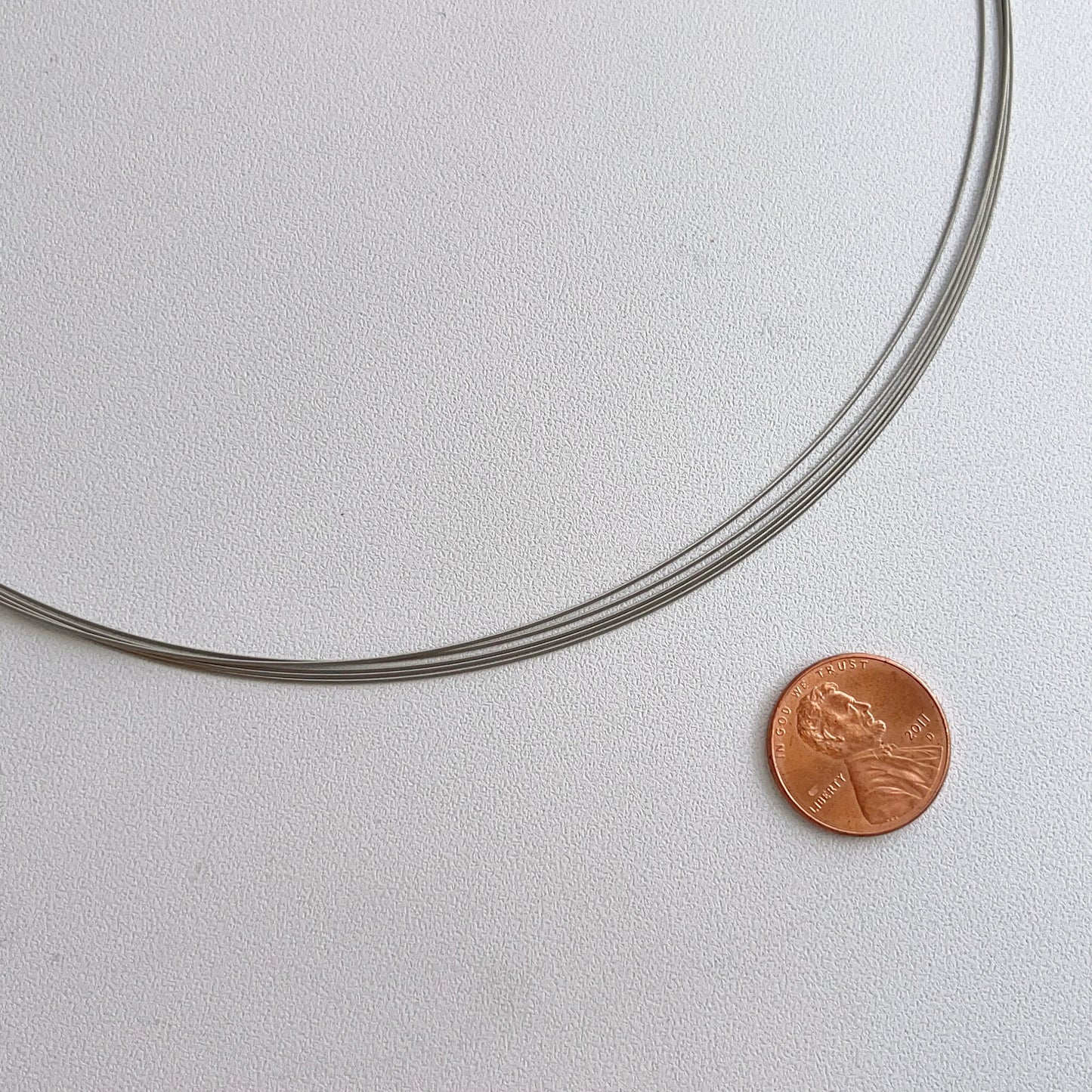 Stainless Steel 5-Strand Wire Collar Necklace Bayonet Clasp Various Lengths