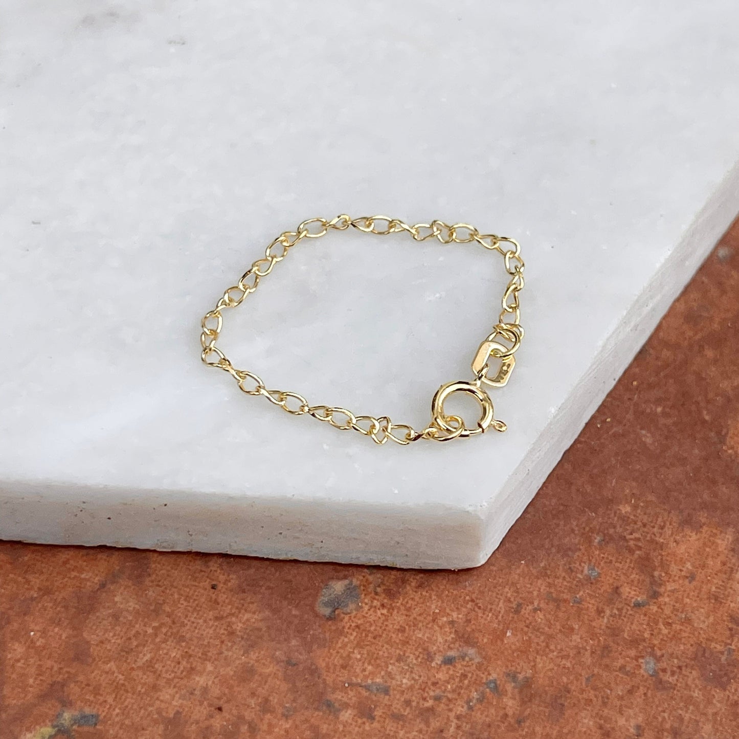 14KT Yellow Gold Wheat Link Extender/ Safety Chain 3"