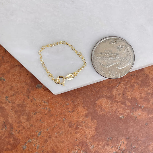 14KT Yellow Gold Wheat Link Extender/ Safety Chain 3"