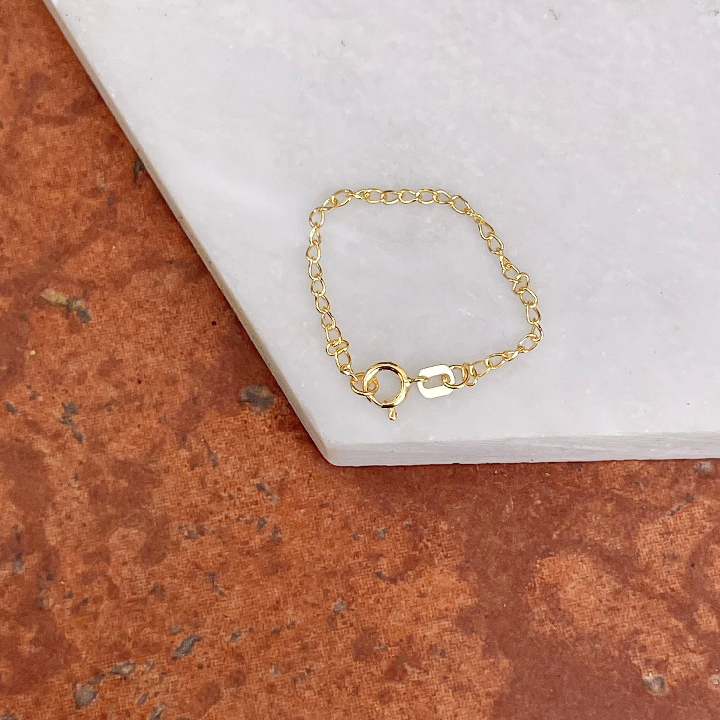 14KT Yellow Gold Wheat Link Extender/ Safety Chain 3"