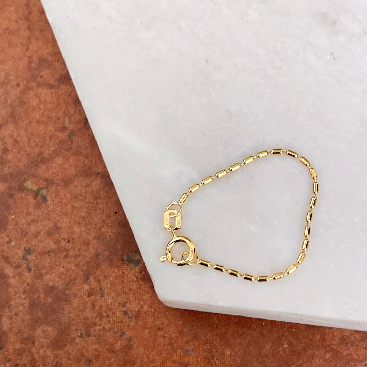 14KT Yellow Gold Bead Moon Link 3" Necklace Extender/ Safety Chain