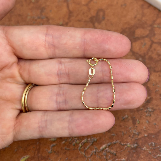 14KT Yellow Gold Bead Moon Link 3" Necklace Extender/ Safety Chain