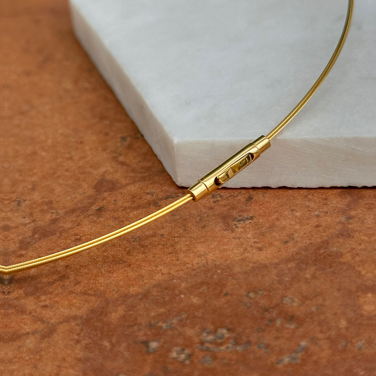 18KT Gold Plated Stainless Steel 3-Strand Neck Wire Collar Necklace 16"