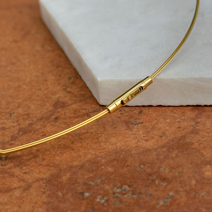 18KT Gold Plated Stainless Steel 3-Strand Neck Wire Collar Necklace 16"