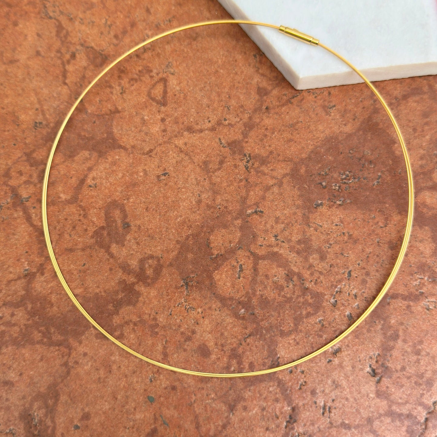 18KT Gold Plated Stainless Steel 3-Strand Neck Wire Collar Necklace 16"