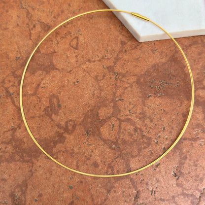 18KT Gold Plated Stainless Steel 3-Strand Neck Wire Collar Necklace 16"