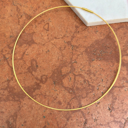 18KT Gold Plated Stainless Steel 3-Strand Neck Wire Collar Necklace 16"